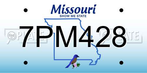 7PM428 Missouri License Plate