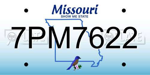 7PM7622 Missouri License Plate