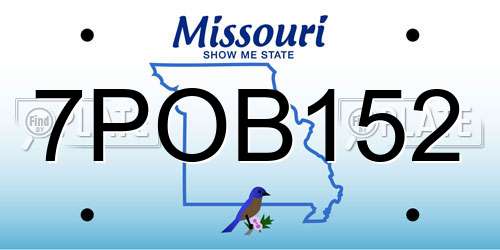 7POB152 Missouri License Plate