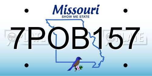 7POB157 Missouri License Plate