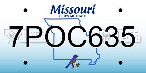 7POC635 Missouri License Plate