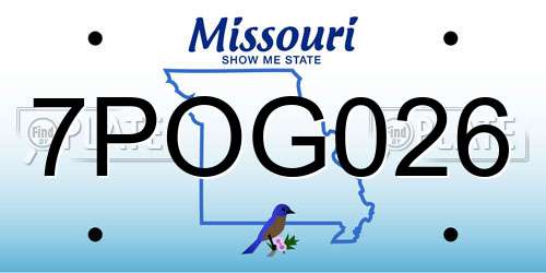 7POG026 Missouri License Plate