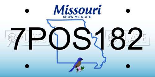 7POS182 Missouri License Plate