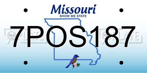 7POS187 Missouri License Plate