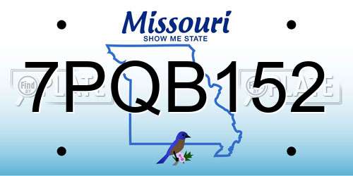 7PQB152 Missouri License Plate