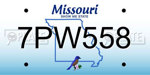 7PW558 Missouri License Plate