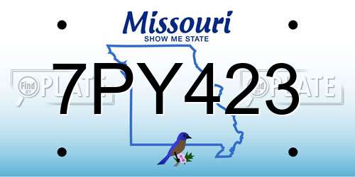 7PY423 Missouri License Plate