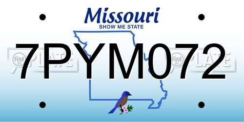 7PYM072 Missouri License Plate