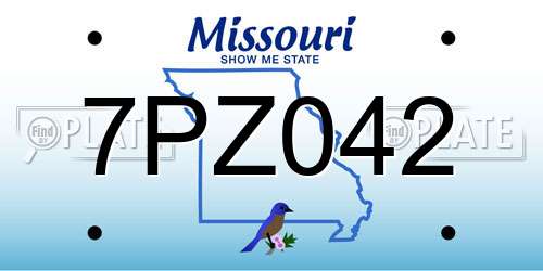 7PZ042 Missouri License Plate