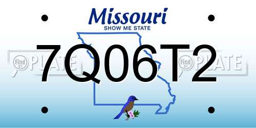 7Q06T2 Missouri License Plate