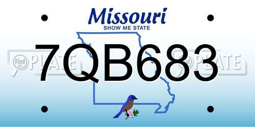 7QB683 Missouri License Plate