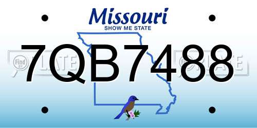 7QB7488 Missouri License Plate