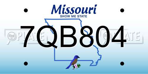 7QB804 Missouri License Plate