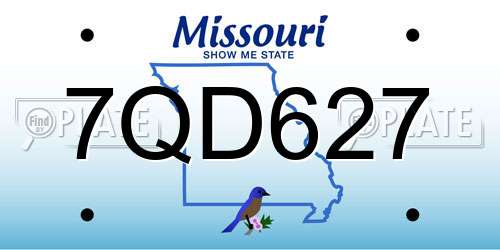 7QD627 Missouri License Plate