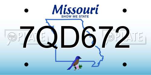 7QD672 Missouri License Plate