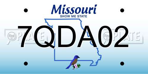 7QDA02 Missouri License Plate