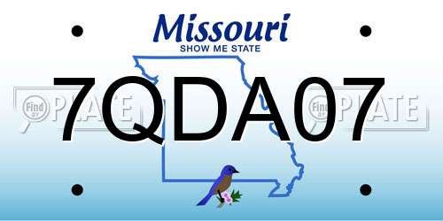 7QDA07 Missouri License Plate
