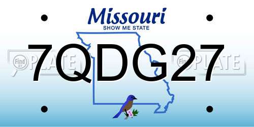 7QDG27 Missouri License Plate