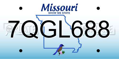 7QGL688 Missouri License Plate