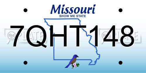 7QHT148 Missouri License Plate