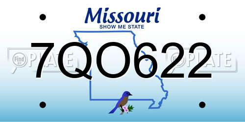 7QO622 Missouri License Plate