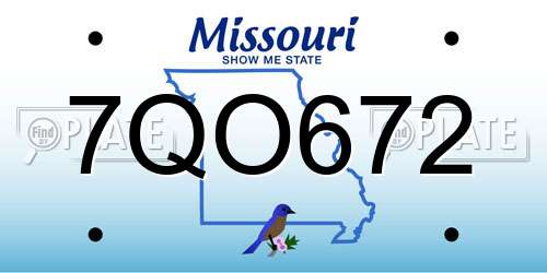 7QO672 Missouri License Plate