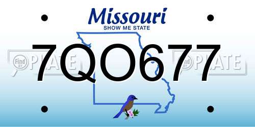 7QO677 Missouri License Plate