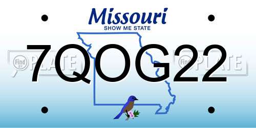7QOG22 Missouri License Plate
