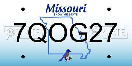 7QOG27 Missouri License Plate