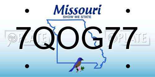 7QOG77 Missouri License Plate
