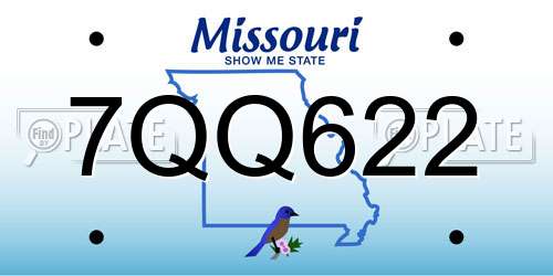 7QQ622 Missouri License Plate