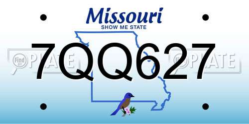 7QQ627 Missouri License Plate