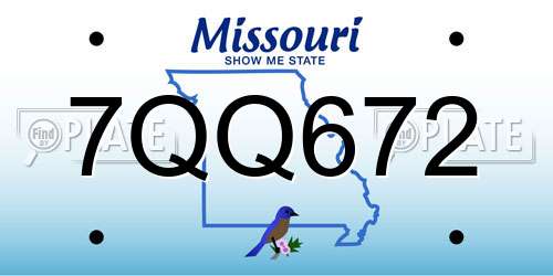 7QQ672 Missouri License Plate