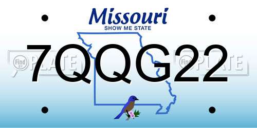 7QQG22 Missouri License Plate