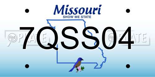 7QSS04 Missouri License Plate
