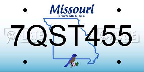 7QST455 Missouri License Plate