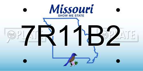 7R11B2 Missouri License Plate