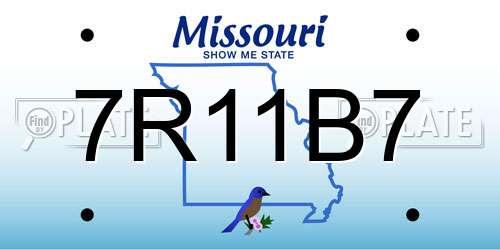 7R11B7 Missouri License Plate