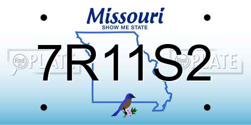 7R11S2 Missouri License Plate
