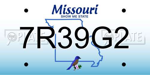 7R39G2 Missouri License Plate