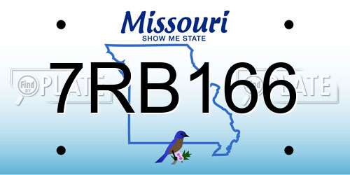 7RB166 Missouri License Plate