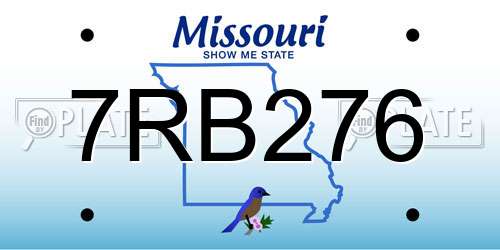 7RB276 Missouri License Plate