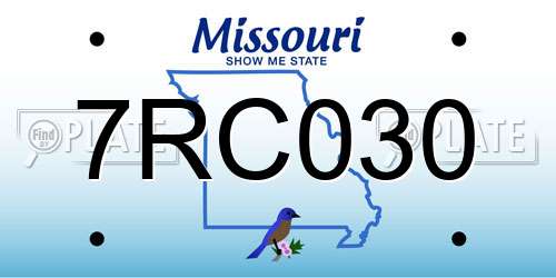 7RC030 Missouri License Plate