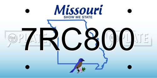 7RC800 Missouri License Plate