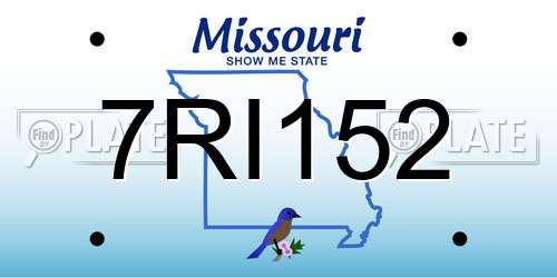 7RI152 Missouri License Plate