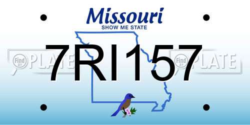 7RI157 Missouri License Plate