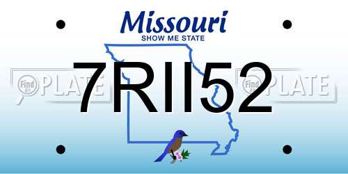 7RII52 Missouri License Plate