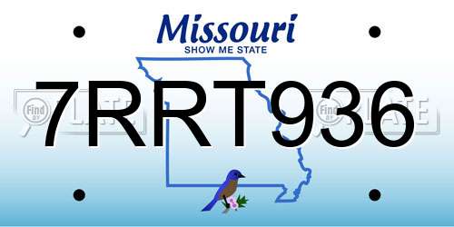 7RRT936 Missouri License Plate