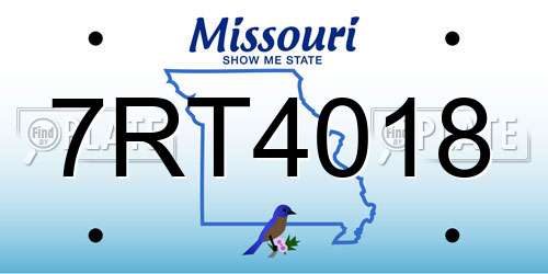 7RT4018 Missouri License Plate