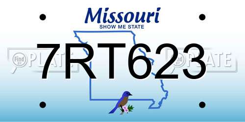 7RT623 Missouri License Plate
